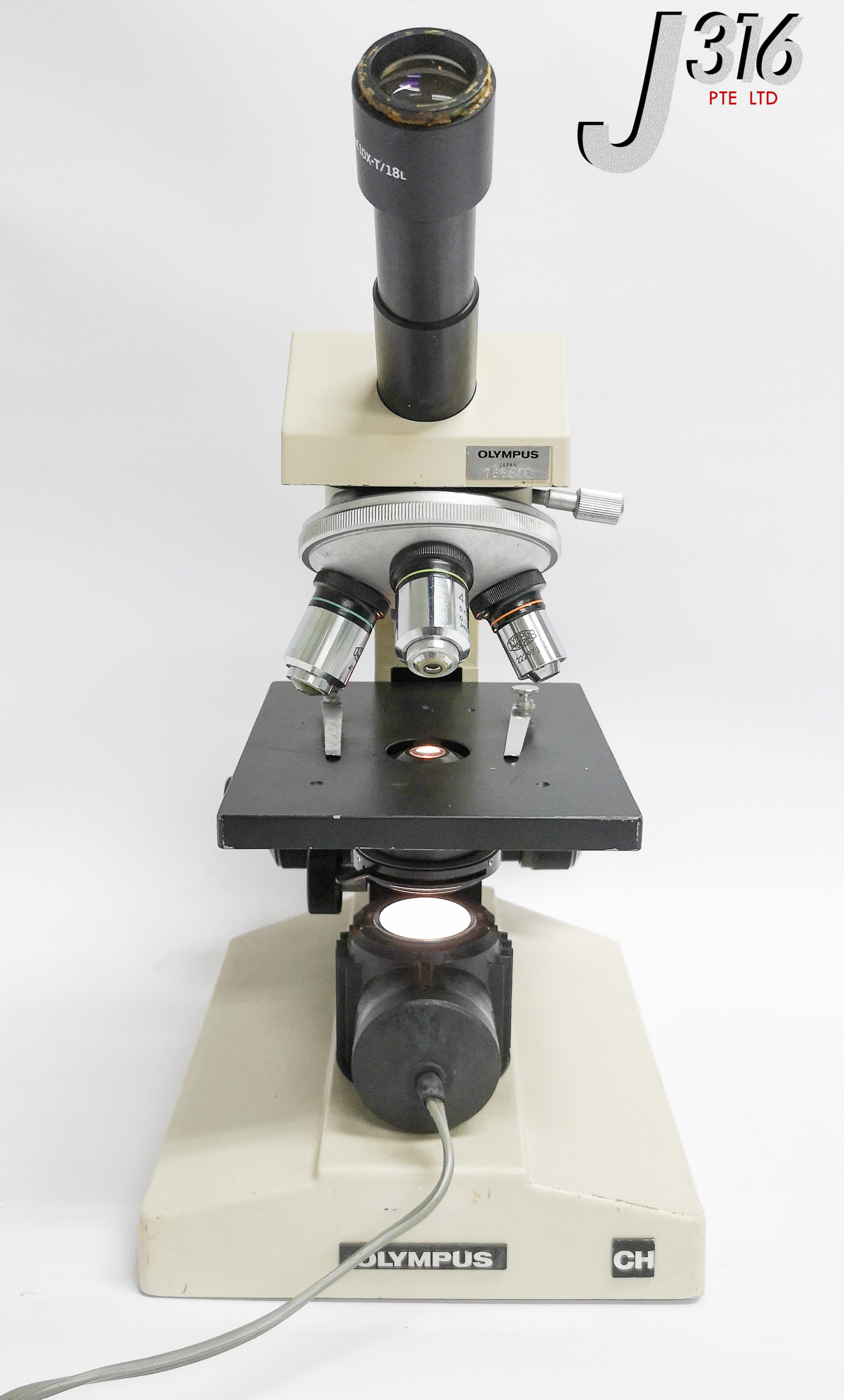 859 OLYMPUS SYSTEM MICROSCOPE W/ LIGHT SOURCE (PARTS) SERIES CHC